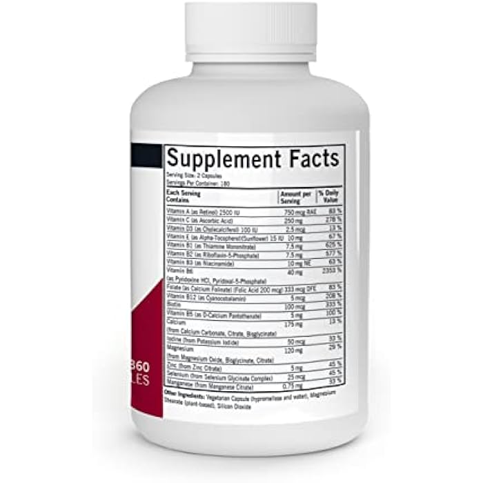 Kirkman - Super Nu-Thera - 360 Capsules - Comprehensive Multivitamin - with Vitamin B6 & Magnesium - Hypoallergenic - Image 2