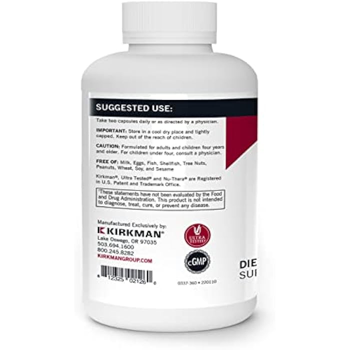 Kirkman - Super Nu-Thera - 360 Capsules - Comprehensive Multivitamin - with Vitamin B6 & Magnesium - Hypoallergenic - Image 3