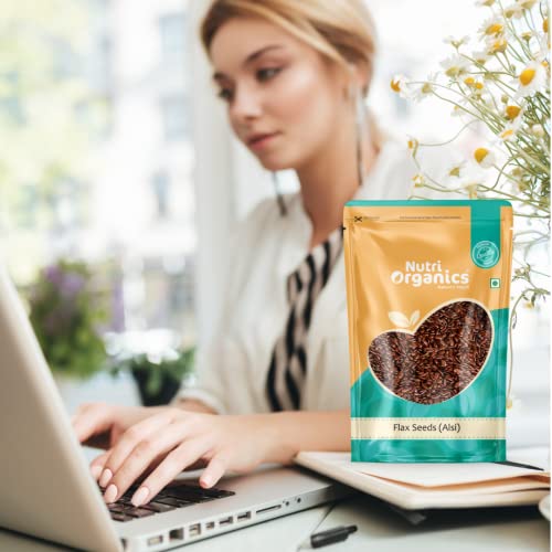 NutriOrganics Flax Seeds 1kg - Raw Unroasted Flaxseed Alsi Seeds for Eating Weight Loss Hair Growth, Diet Snack food - Image 2