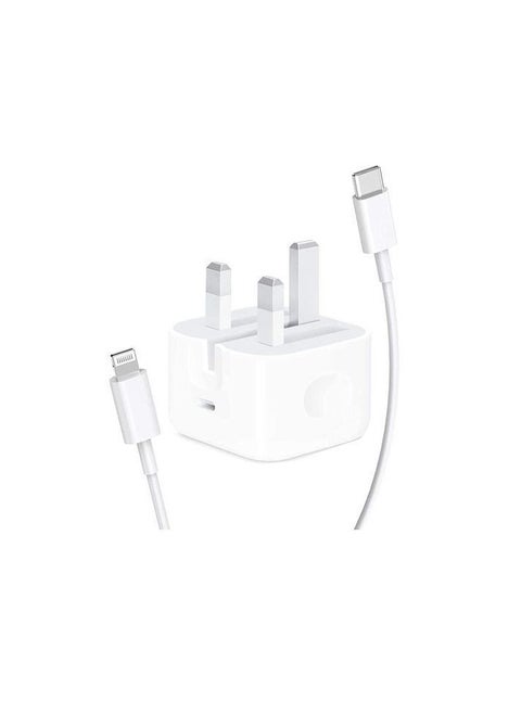 USB-C Power Adapter With Type-C To Lightning Cable 20W White