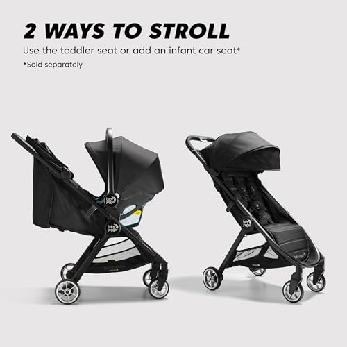Baby Jogger City Tour 2 Ultra-Compact Carry-On Approved Travel Stroller in Pitch Black Lightweight Easy Fold Ideal for Traveling and Everyday Adventures - Image 4