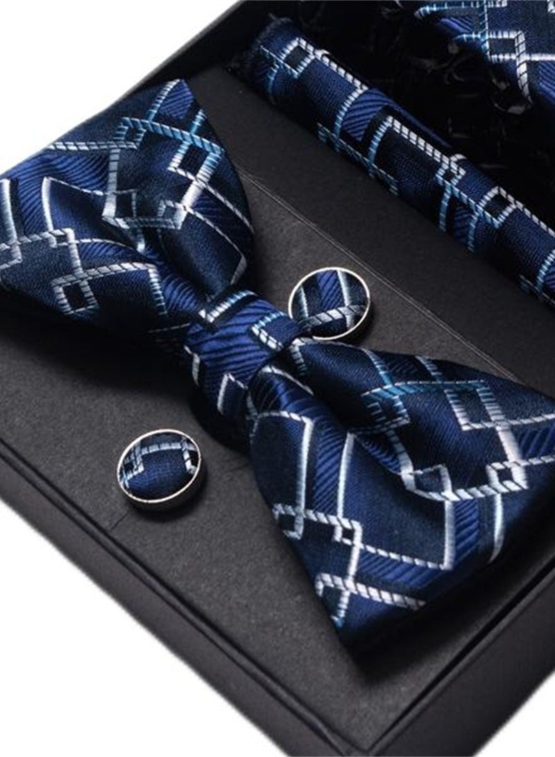 5 pcs high-end tie for men business professional formal tie bow tie cufflinks square scarf fashion accessories gift box  - Image 3
