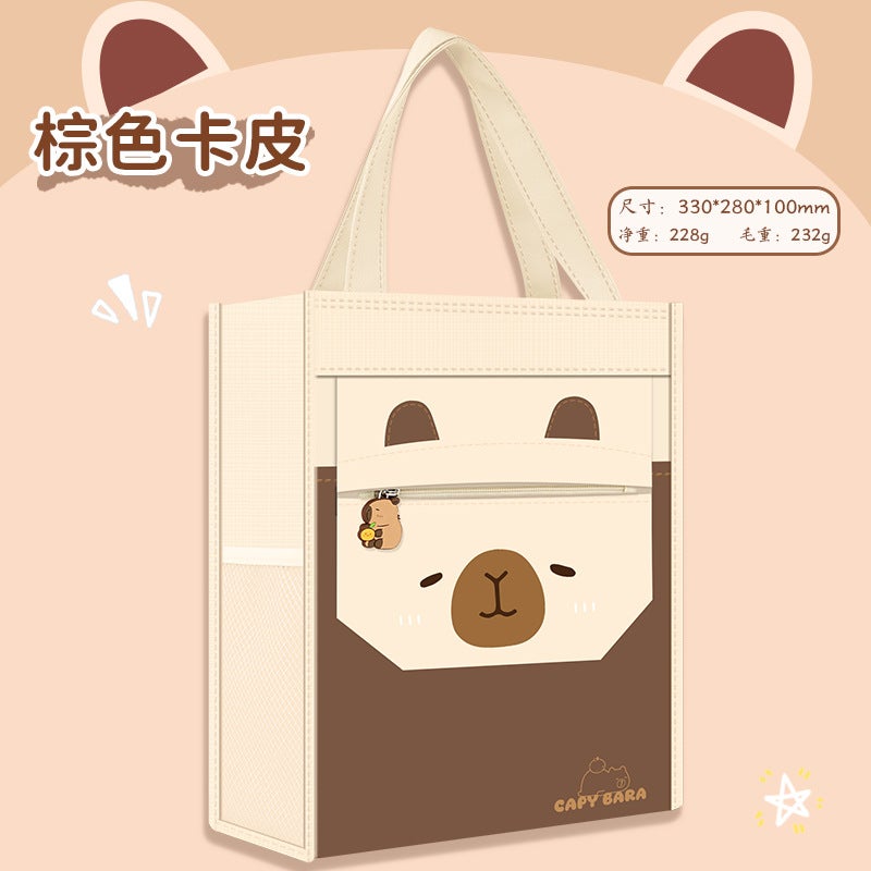 general Transparent Oxford Cloth Book Bag for Kids Cartoon Panda Design Large Capacity - Image 1