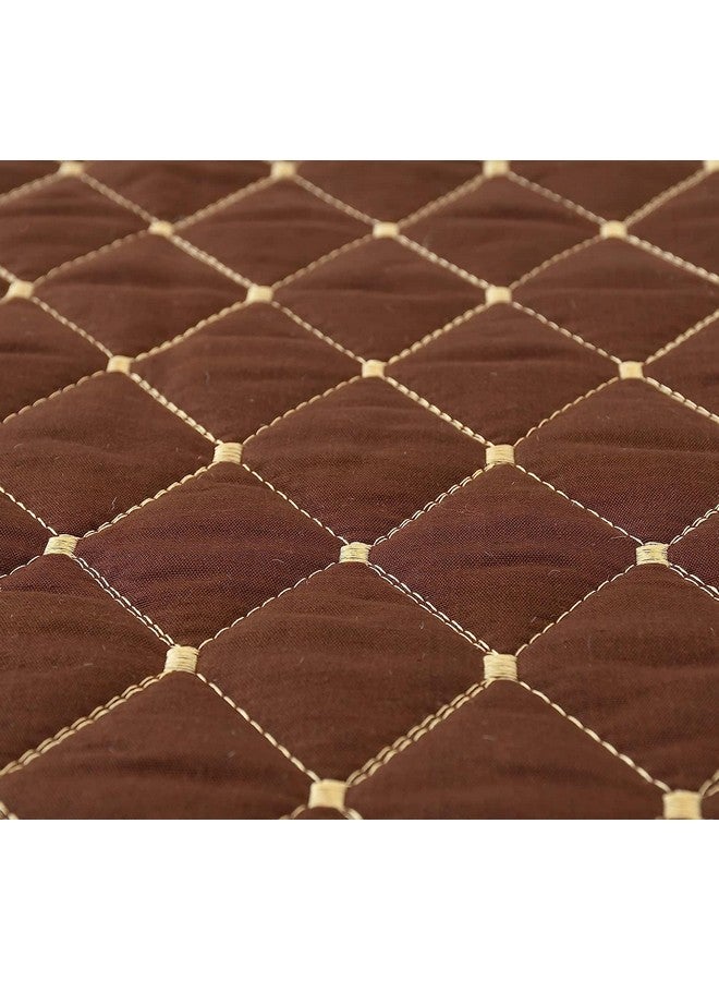 Shri Anand Creations Shri Anand Creations 200TC Quilted Velvet Bed Runner Scarf with Matching Cushion Covers/Slipcovers| Luxurious Decorative Bed Linen Set| Perfect for Bedroom, Hotel or Guest Rooms Bedding (Brown)  - Image 3