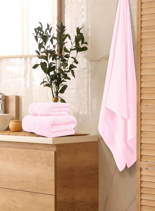 Belizzi Home Ultra Soft 3 Pack Cotton Towel Set, Contains a Bath Towel 28x55 inch, a Hand Towel 16x24 inch & a Wash Coth 12x12 inch, Ideal Everyday use, Compact & Lightweight - Pink - Image 2