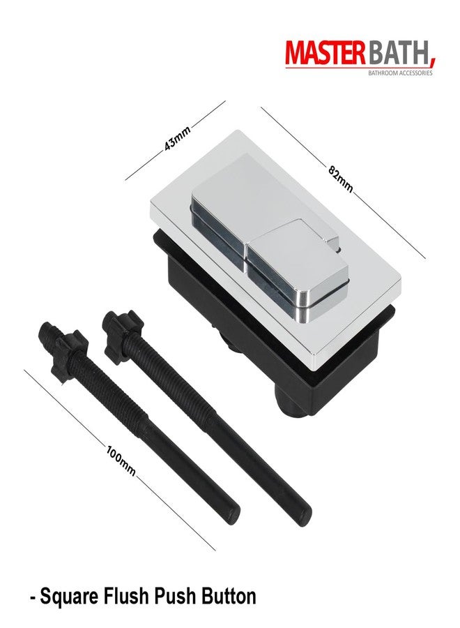 MASTER BATH Square Dual Flush Toilet Tank Push Button, Rectangular Dual Flush Toilet Tank Button Square Type, Toilet Tank Replacement Push Button, Toilet Accessories - Image 2