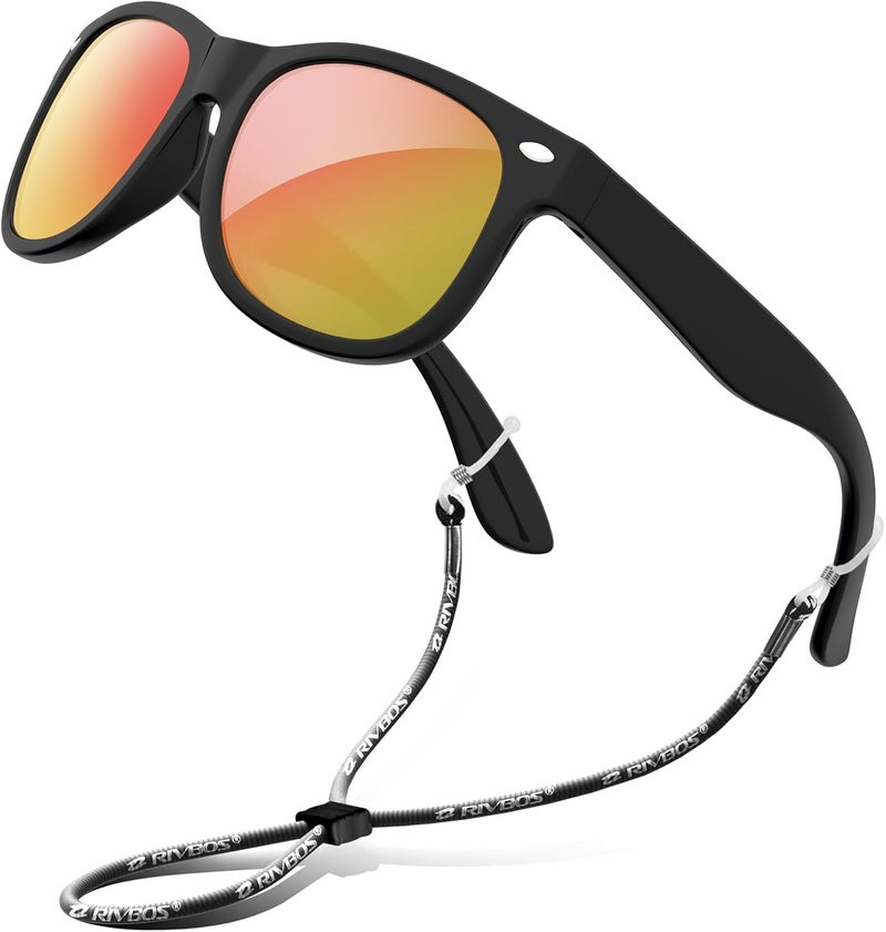 RIVBOS Kids Sunglasses Polarized UV Protection Flexible Rubber Glasses Shades with Strap for Boys Girls RBK004 - Image 1