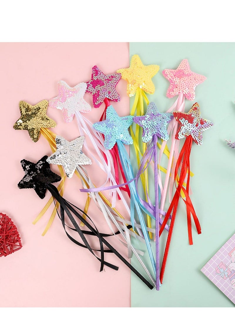 Glittery 6 Piece Princess Wand Kit for Girls' Dress Up Parties, , Birthdays, and Weddings   Perfect Fairy Princess Costume Accessories and Party Favors - Image 4