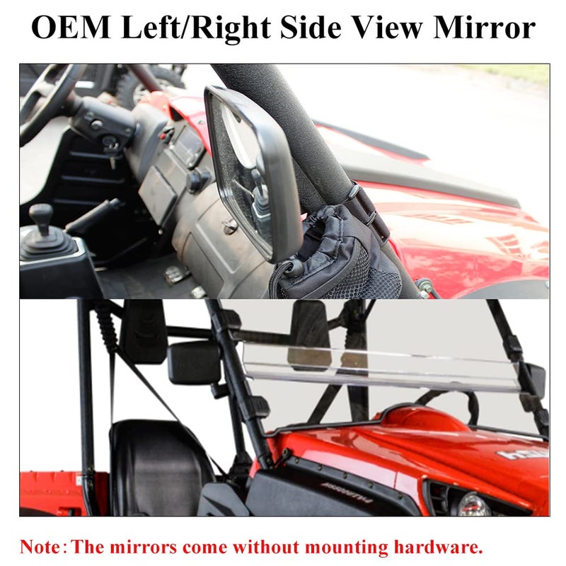 Chikia Pair L+R Side View Mirror Replacement for Hisun UTV 400 500 700 800 Massimo 500 700 Coleman 500 700 Axis 500 700 CFMOTO Uforce 550 Uforce 800 Zforce 500 800 1000(without mounting hardware) - Image 2