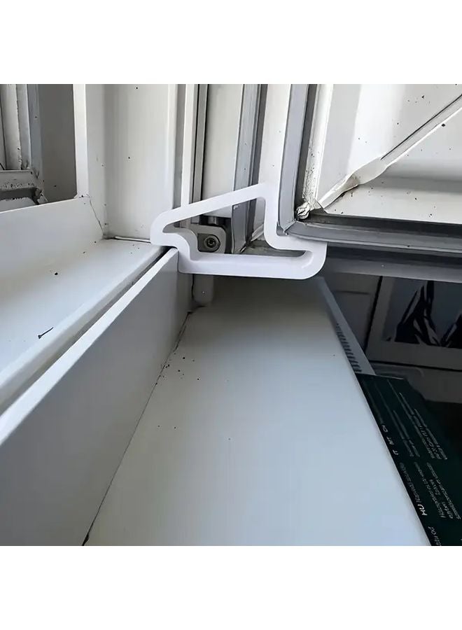 White Heavy Duty Window Stopper Secure Locking Device Easy Installation Compact Home Security - Image 3
