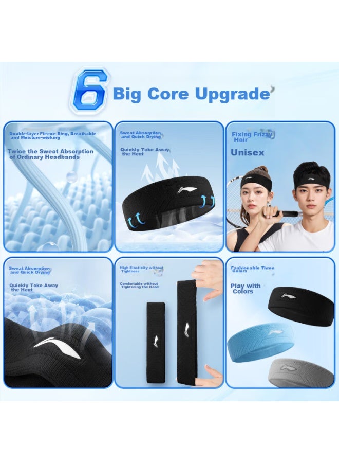 Li-Ning Li-ning Sweatband For Men, Sports Sweat-absorbing Headband, Sweat-guiding Headband, Sweat-absorbing Running Headband, Hair Tie For Women, Headband For Basketball And Badminton Equipment  - Image 1