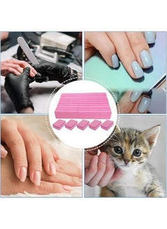 MOXO 50 Pcs Nail Buffers Doublesided Mini Buffer Block Nail File for Acrylic Nails and Natural Nails 100/180 Grit Nail Buffer Block Bulk Buffing Block Washable Sanding Buffing File (Pink)  - Image 4