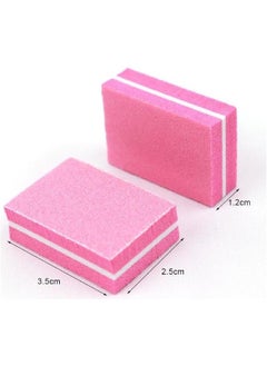 MOXO 50 Pcs Nail Buffers Doublesided Mini Buffer Block Nail File for Acrylic Nails and Natural Nails 100/180 Grit Nail Buffer Block Bulk Buffing Block Washable Sanding Buffing File (Pink)  - Image 2