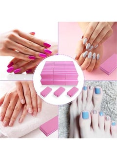 MOXO 50 Pcs Nail Buffers Doublesided Mini Buffer Block Nail File for Acrylic Nails and Natural Nails 100/180 Grit Nail Buffer Block Bulk Buffing Block Washable Sanding Buffing File (Pink)  - Image 5