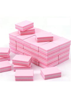 MOXO 50 Pcs Nail Buffers Doublesided Mini Buffer Block Nail File for Acrylic Nails and Natural Nails 100/180 Grit Nail Buffer Block Bulk Buffing Block Washable Sanding Buffing File (Pink)  - Image 1