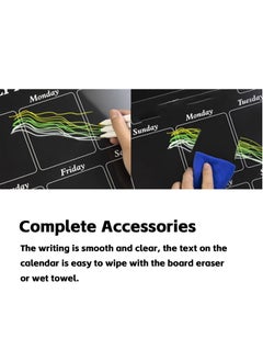 Teuuea 2 Pieces Acrylic Calendar Panel, Strong Magnetic Clear Fridge Refrigerator Monthly and Weekly Planner Board, Home Thick Reusable Calendar Includes Dry Erase 4 Markers(2X 40*30CM)  - Image 4