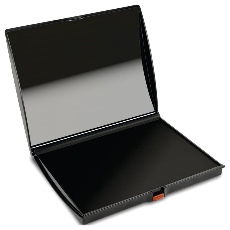 Supply360 Imprint 360 AS-SHI0940188 Shiny Large Stamp Pad, Felt, Plastic Cover, S4, 5" x 7", Black Ink - Image 1