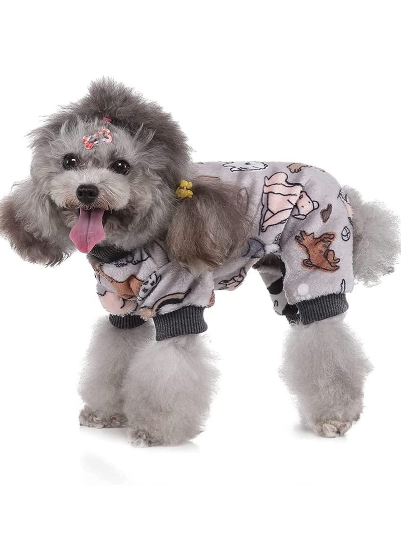 Dog Pajamas for Small Dog, Boy Girl Fleece Puppy 4 Leg Clothes for Chihuahua Yorkie Winter Warm Onesies Jumpsuit Clothing for Pet Male Female 2 Pack Soft Pet Clothes for Puppy Small Dogs - Image 4