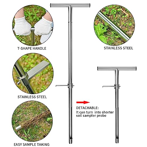 TIRYIUOU Soil Sample Probe, 36 Inch Soil Probe Rod, Ground Probe Rod, My Soil Test Kit, Stainless Steel Soil Sampler Tool for Soil Sampling, Gardening - Image 4