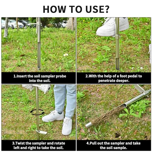 TIRYIUOU Soil Sample Probe, 36 Inch Soil Probe Rod, Ground Probe Rod, My Soil Test Kit, Stainless Steel Soil Sampler Tool for Soil Sampling, Gardening - Image 2