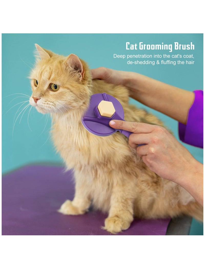 Pet Grooming Brush for Cats & Dogs - Deshedding Tool for Short & Long Hair, Non-Slip Handle for Matted Fur - Image 3