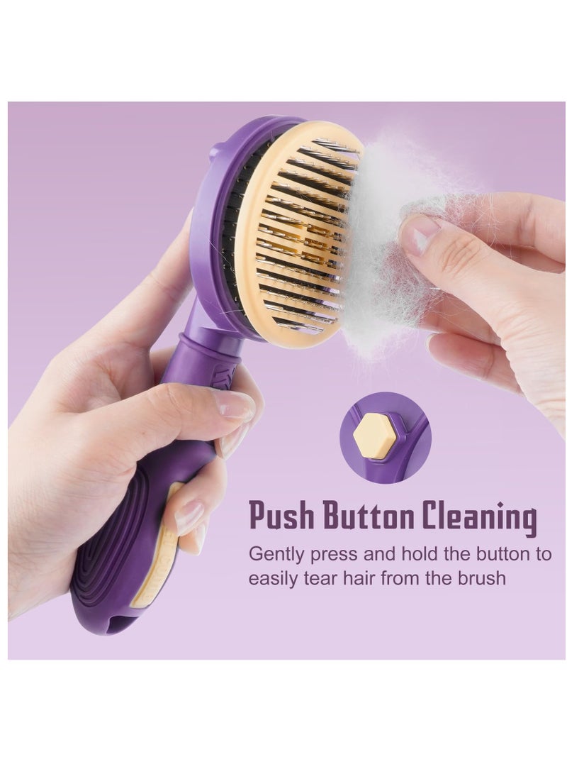 Pet Grooming Brush for Cats & Dogs - Deshedding Tool for Short & Long Hair, Non-Slip Handle for Matted Fur - Image 5
