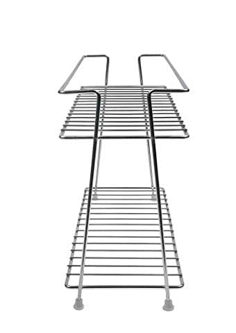 CR18 COLLECTION Stainless Steel Kitchen Rack, Kitchen Organizer and Space Saver, Counter top Stainless Steel Kitchen Stand 2-Tier Trolley Basket for Boxes Utensils Dishes Plates for Home - Image 5