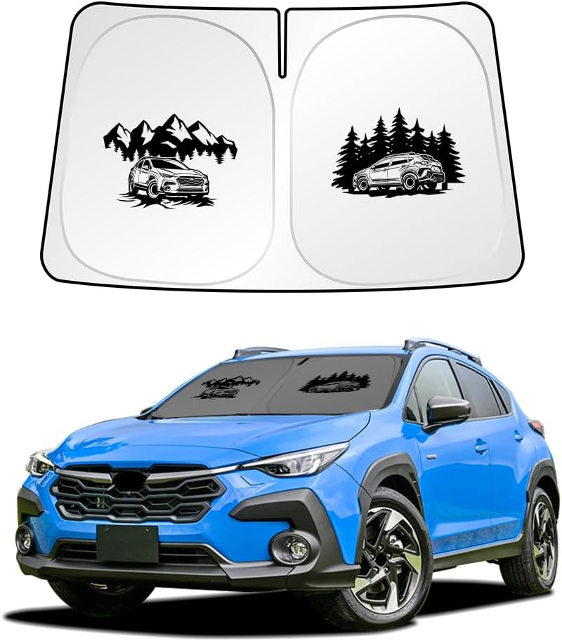 uunonaha غطاء واقي للزجاج الأمامي متوافق مع سيارات Subaru Crosstrek، يحجب أشعة الشمس ويحمي العينين، قابل للطي - Image 1