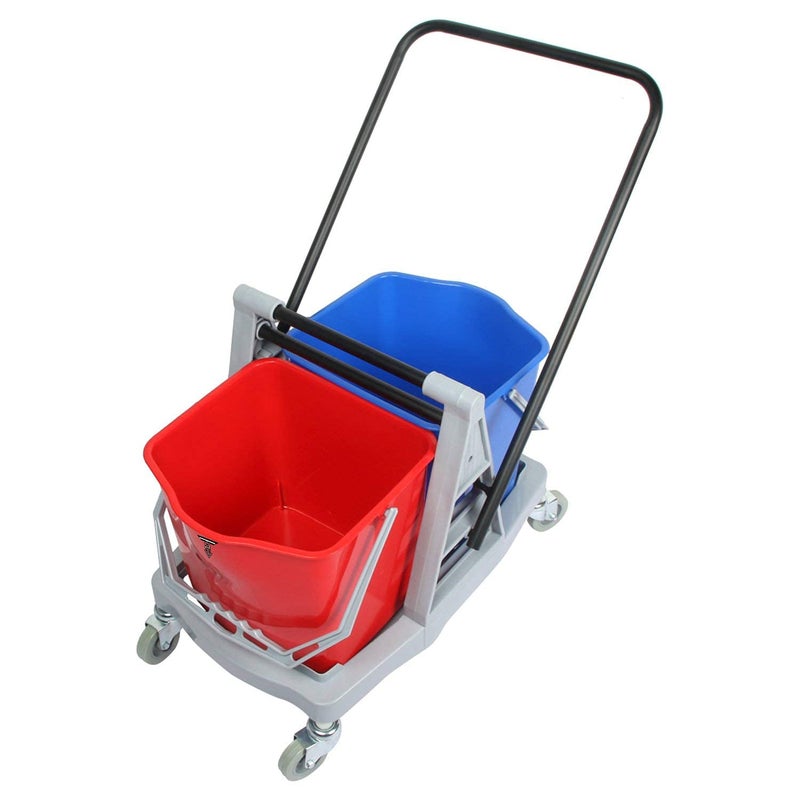 TARGET HYGIENE TARGET HYGIENE Double Bucket Mop Wringer Trolley Free with Caution Sign Board Combo Wet Floor Cleaning in Progress 40 LTR  - Image 5