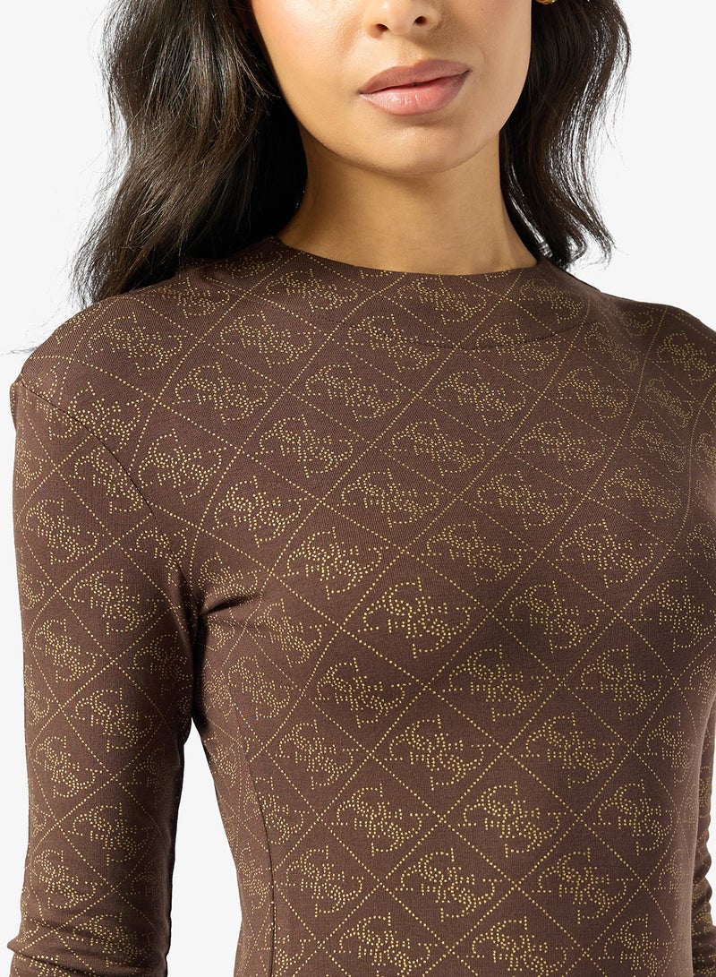 GUESS Teodora Logo Long Sleeve Bodyuit Top - Image 3