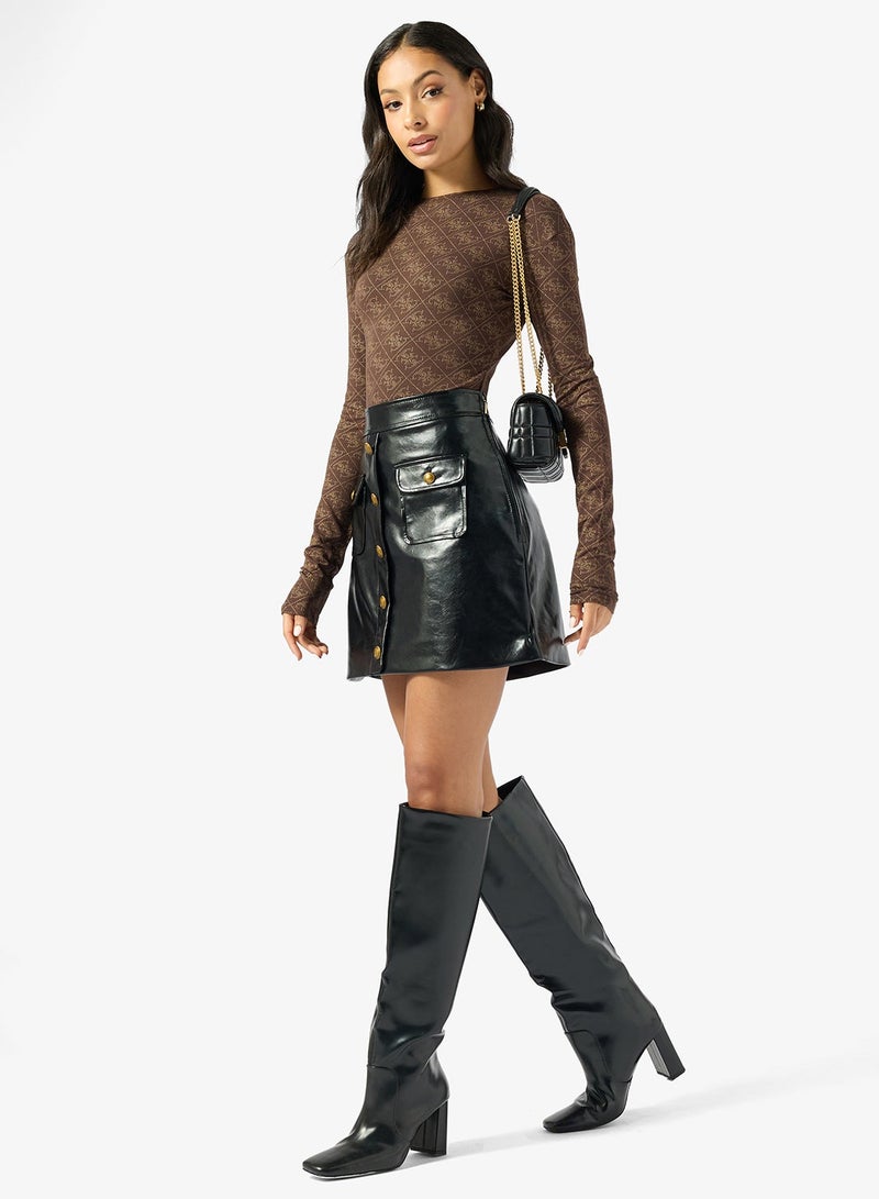 GUESS Teodora Logo Long Sleeve Bodyuit Top - Image 4