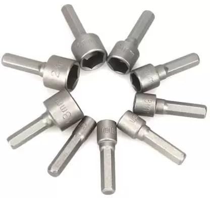 Gm Venture 8pcs Socket Nut Setters Driver Bits Nutsetter Set Hex Shank Fits Quick Chucks Bits Extension and Bit Driver Hand Tools