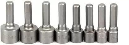 Gm Venture 8pcs Socket Nut Setters Driver Bits Nutsetter Set Hex Shank Fits Quick Chucks Bits Extension and Bit Driver Hand Tools