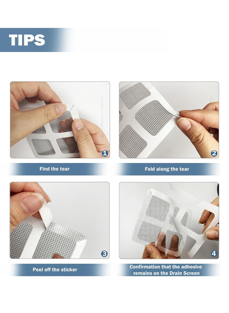 موندا ملصق شعر بالوعة للاستخدام مرة واحدة، 30 قطعة، ملصق شبكة مصيدة شعر بالوعة الحمام، ملصق مضاد للانسداد ومقاوم للحشرات، ملصق تصريف أرضي للحمام وغرفة الغسيل وحوض الاستحمام والمطبخ، فلتر شعر للاستخدام مرة واحدة سهل الاستخدام، أبيض - Image 5