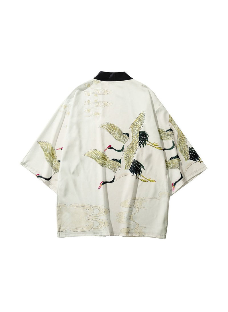 Loquat New China-Chic Element 3D Printing Cardigan Loose Men's Cape - Image 1