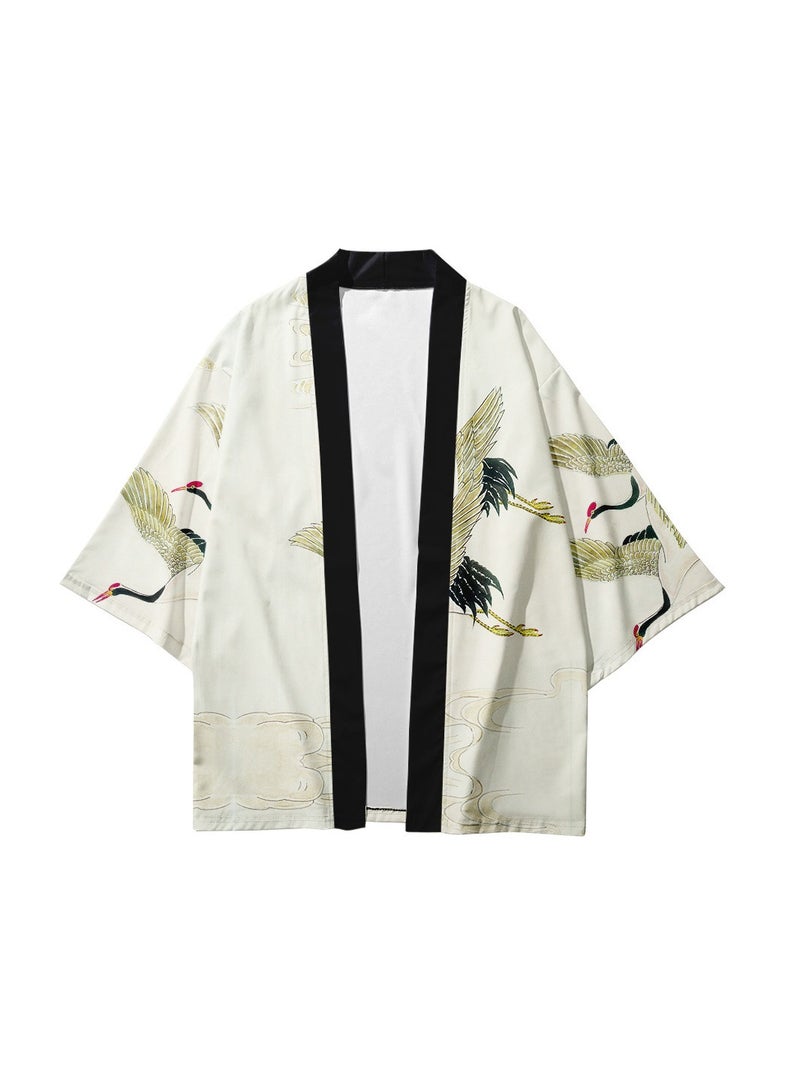 Loquat New China-Chic Element 3D Printing Cardigan Loose Men's Cape - Image 2