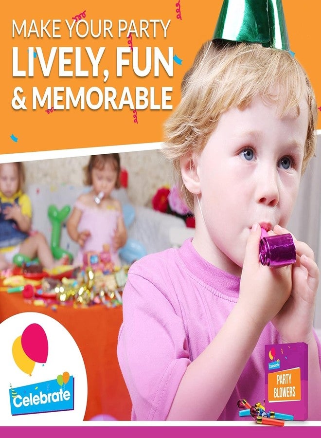 Qatao 25pcs Small Party Blowers,Colourful Noisemakers Party Blowouts Squawkers Fringed Noise Maker,Birthday Noisemakers Birthday Blow Horns Party Whistles - Image 4