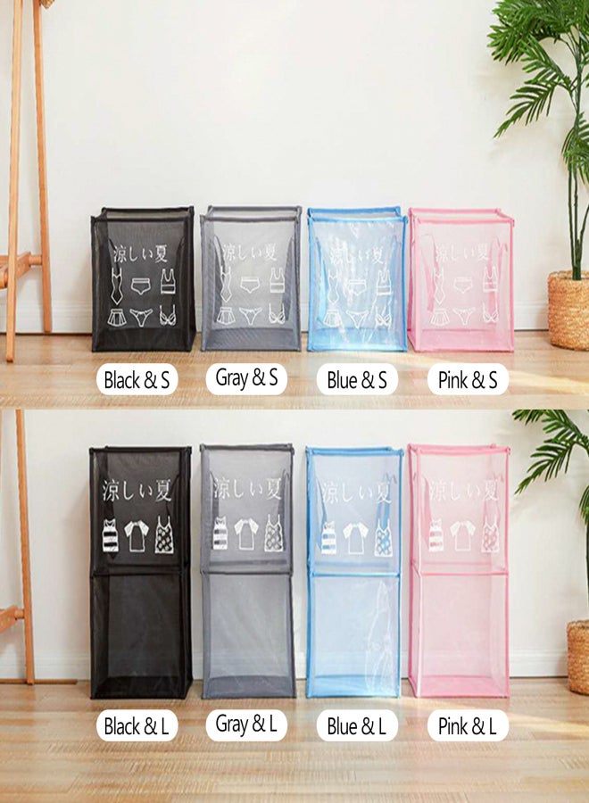 Clear Laundry Basket with Double Handle Collapsible Dirty Laundry Hamper Basket Laundry Basket Storage Bins for Organizing Home Clothes Towels Toy - Image 2