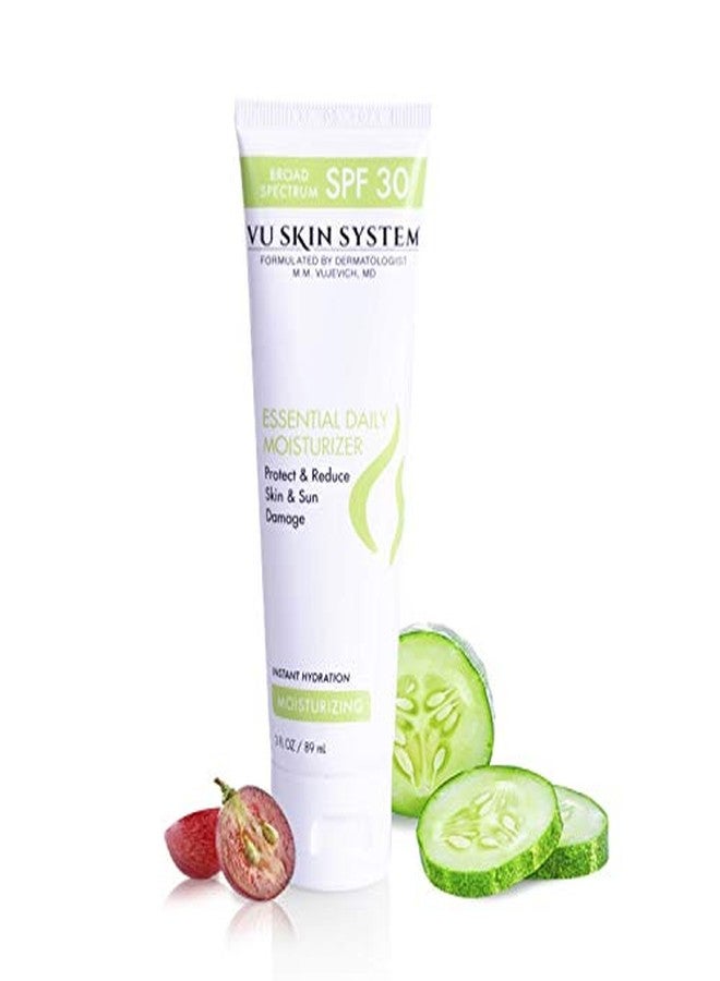 VU SKIN SYSTEM Essential Daily Moisturizer with SPF 30 - Doctor Formulated Facial Moisturizer with Cucumber and Grape Seed Extracts Hydrates and Protects Skin (3 oz) - Image 2