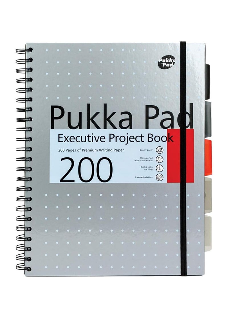 Pukka Pad A4 Size Metallic Executive Project Notebook With Five Divisions - Image 1