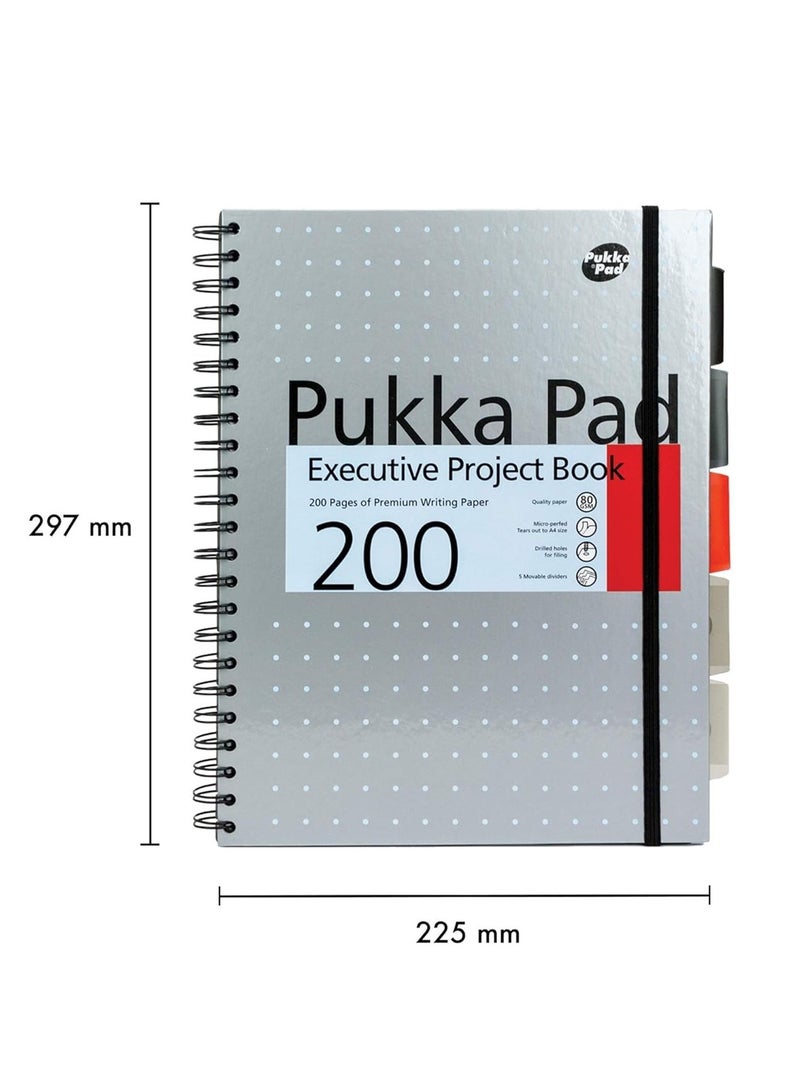 Pukka Pad A4 Size Metallic Executive Project Notebook With Five Divisions - Image 3
