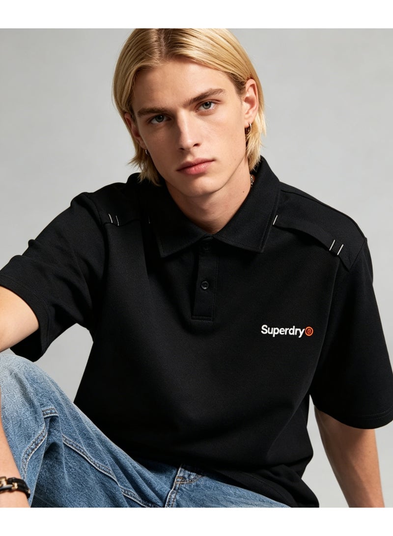 سوبر دراي Superdry Polo shirt men and women summer heavy cotton loose couple casual short sleeves. - Image 1