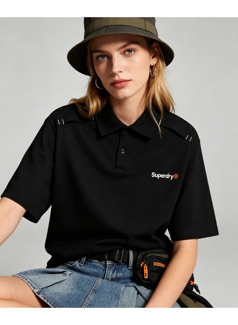سوبر دراي Superdry Polo shirt men and women summer heavy cotton loose couple casual short sleeves. - Image 2