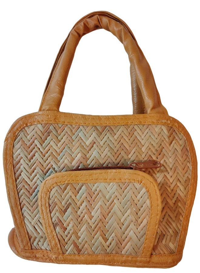 CLASSIQUE Bamboo Bag Shital Pati Apple Shape Hand Bag For Women Small Size Eco-Friendly - Image 1