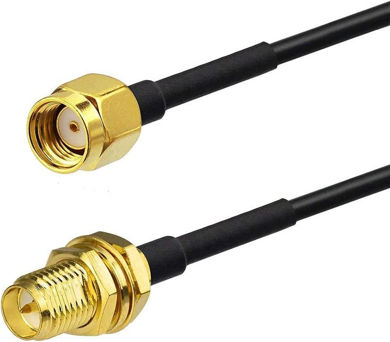 BINGFU WiFi Antenna Extension Cable 4-Pack RP-SMA Male to RP-SMA Female Bulkhead Mount RG174 Coaxial Cable 1m 3 feet for WiFi Router Security Camera Wireless Mini PCI Express PCIE Network Card Adapter - Image 3