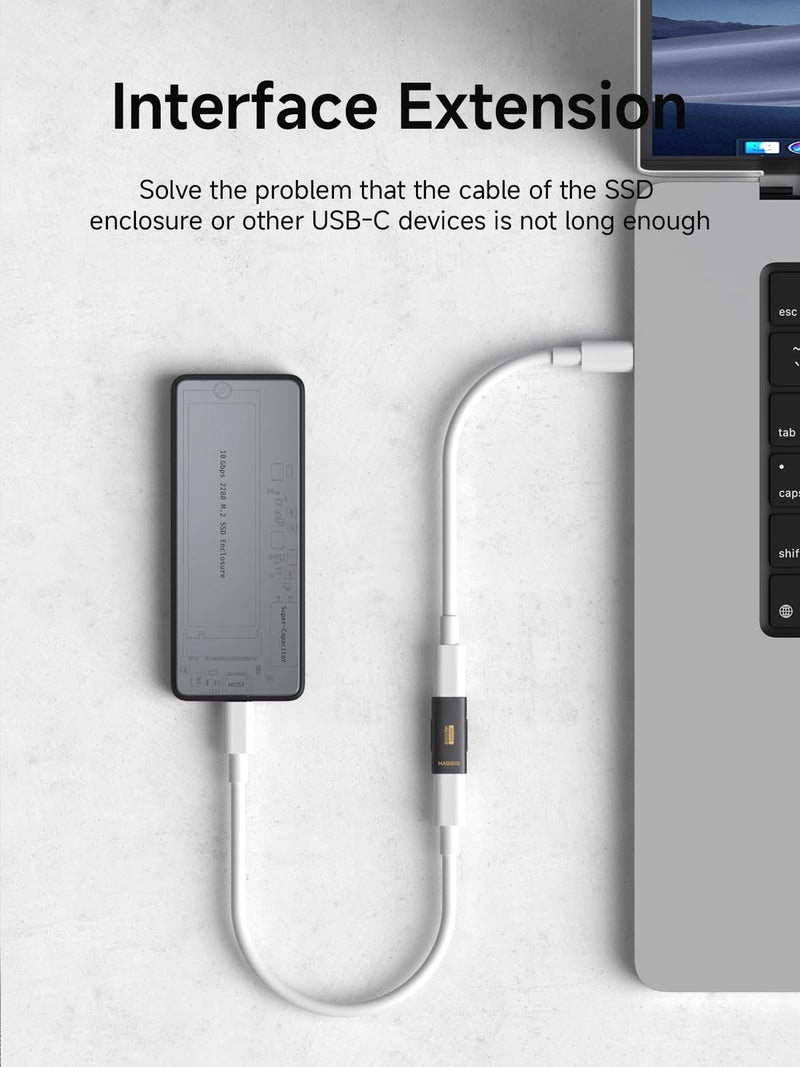 Hagibis 240W 80Gbps 8K@60Hz USB C Adapter, USB-C Female to Female Adapter, USB4 Connecter for Thunderbolt 5/4/3, Laptop, Switch, Dock, Mac, Tablet, iPhone 16 15 Pro Max (TUA07) - Image 3
