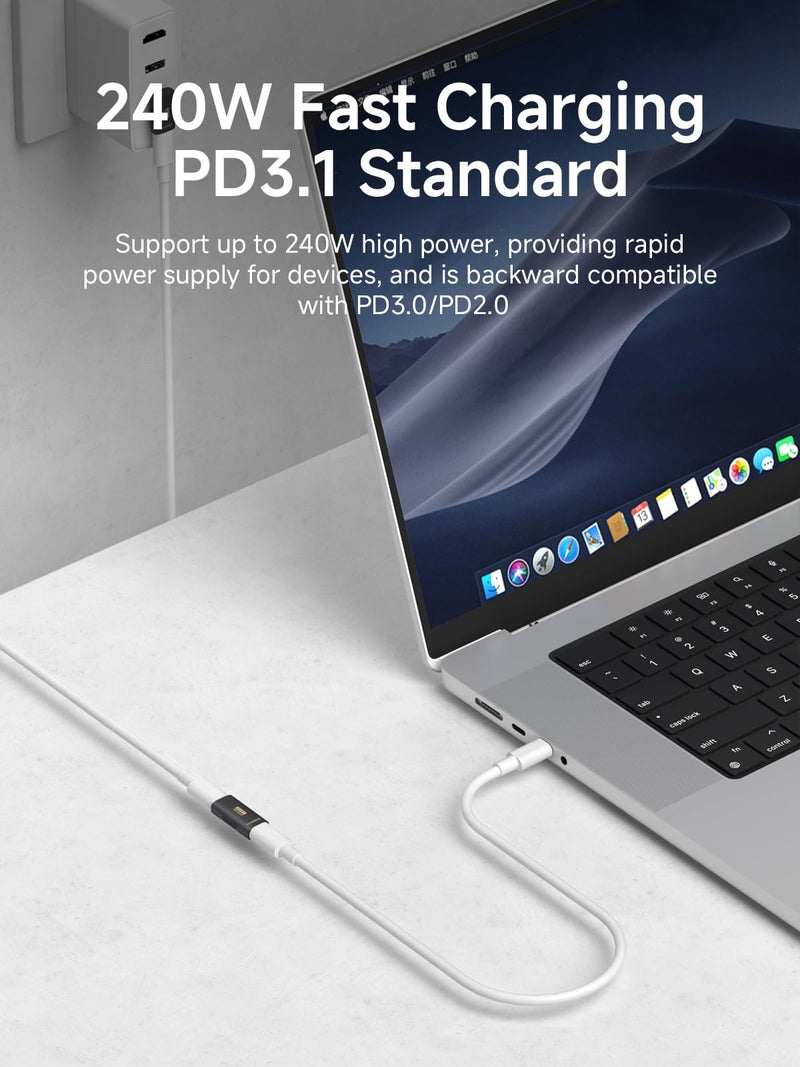 Hagibis 240W 80Gbps 8K@60Hz USB C Adapter, USB-C Female to Female Adapter, USB4 Connecter for Thunderbolt 5/4/3, Laptop, Switch, Dock, Mac, Tablet, iPhone 16 15 Pro Max (TUA07) - Image 4