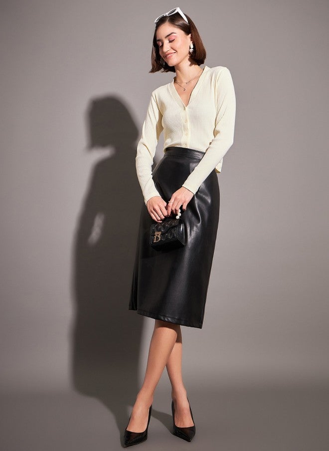 ساسافراس كارديجان نسائي بأكمام طويلة وياقة على شكل حرف  من أوف-وايت - Image 5