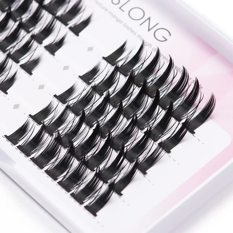 DSLONG Manga Lashes Natural Look Individual Lash Wispy Silky Anime Eyelashes Cluster Japanese Cosplay False Eyelashes Reusable, Look Like Extensions DIY At Home - Image 5