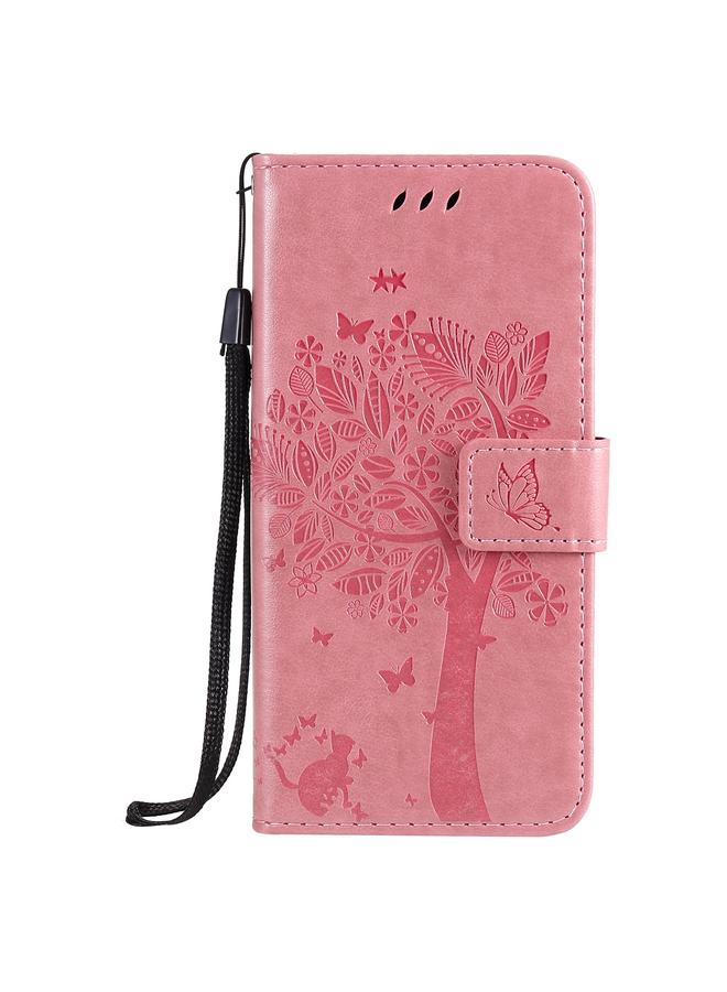 S-TOP Case For Google Pixel 4a 4G Tree & Cat Embossed Pattern Horizontal Flip Leather Case with Holder & Card Slots & Wallet & Lanyard - Image 2